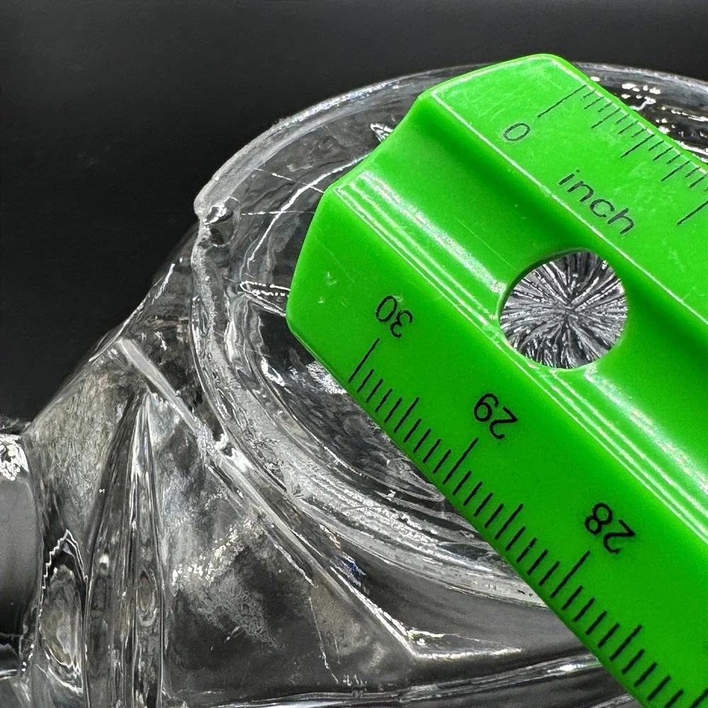 Vtg. Pressed Glass Sunflower Large Lidded Sugar Bowl Clear‎ Floral Double Handle